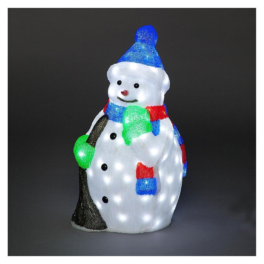 Snowtime Acrylic Snowman with LEDs | Christmas Decorations – DeWaldens ...