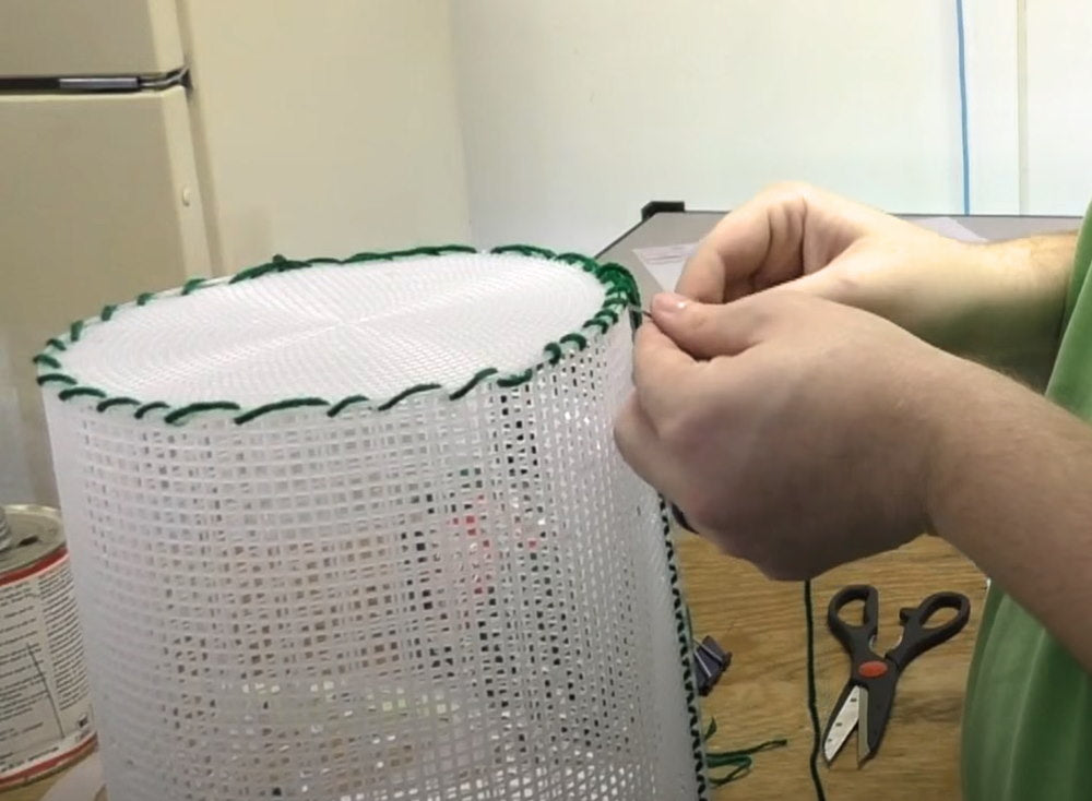 Sewing the base - DIY fry trap