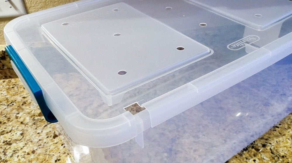 Step 2 - holes in quarantine tub lid