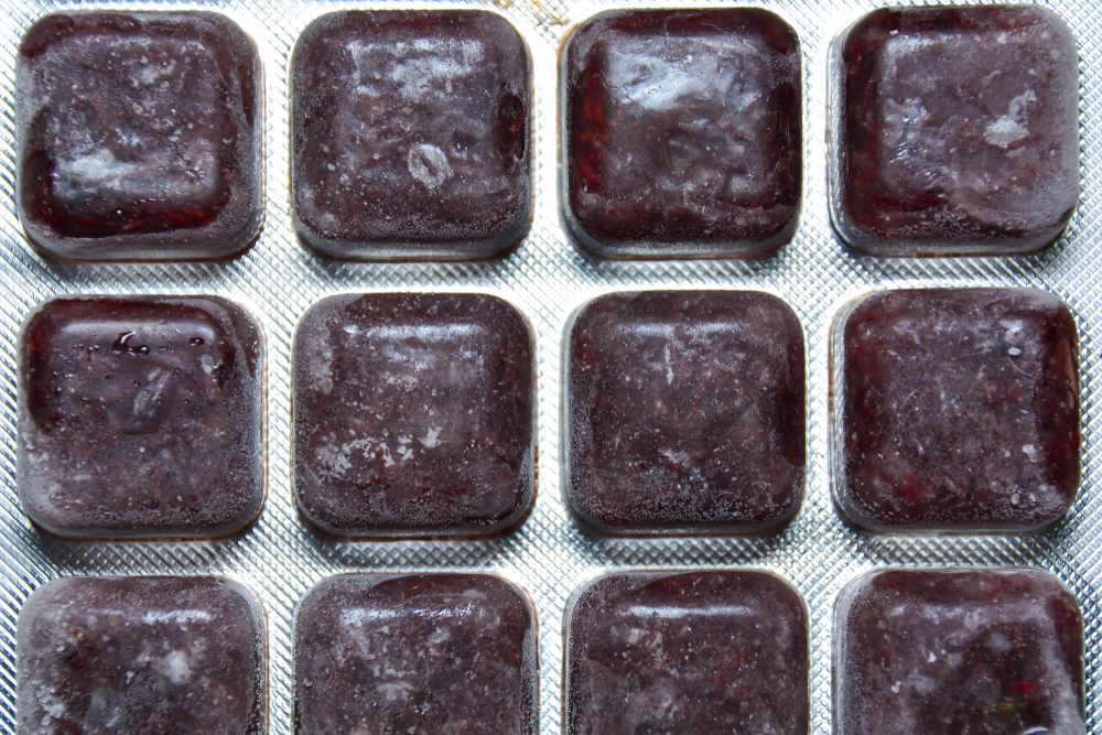 frozen bloodworms packaged in cubes