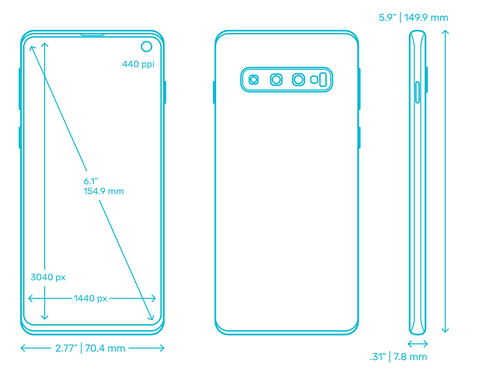 refurbished galaxy s10 sizes