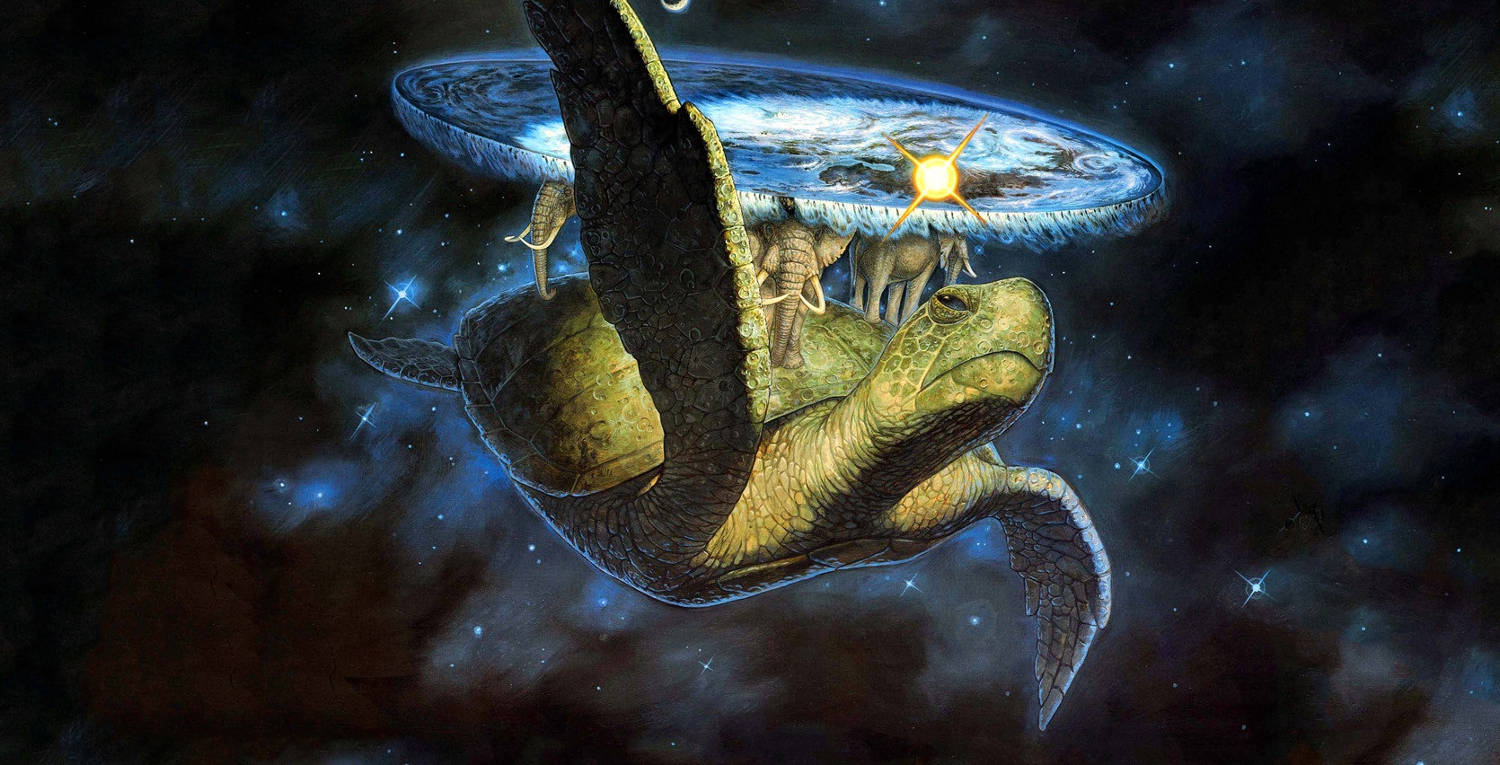 tortue portant le monde sur son dos
