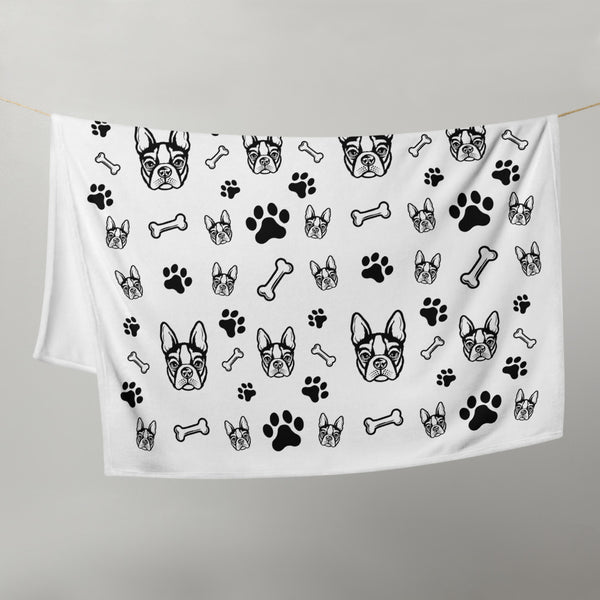 Boston Terrier Soft Blanket on a Cord