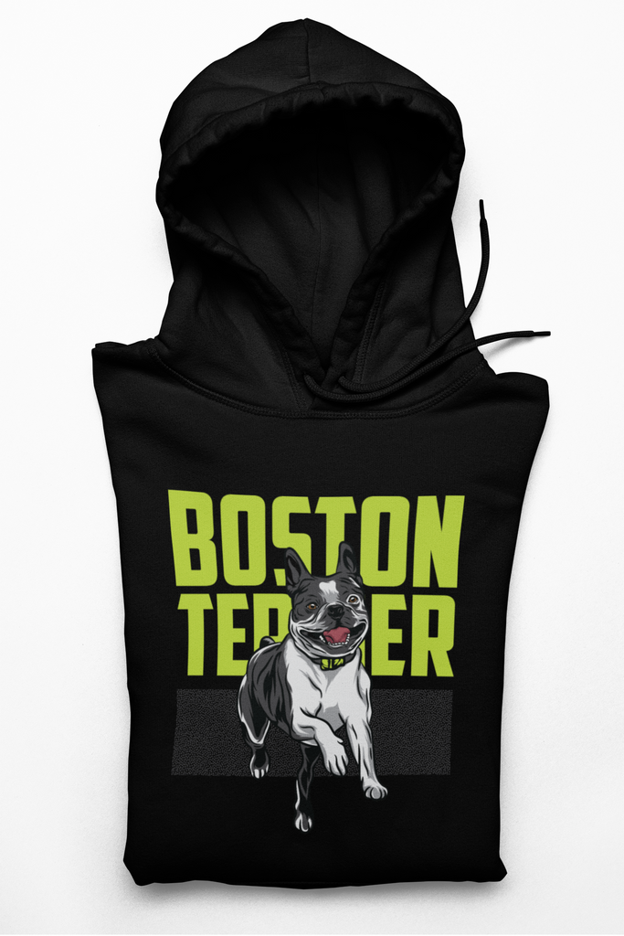 Folded Boston Terrier Pullover Hoodie