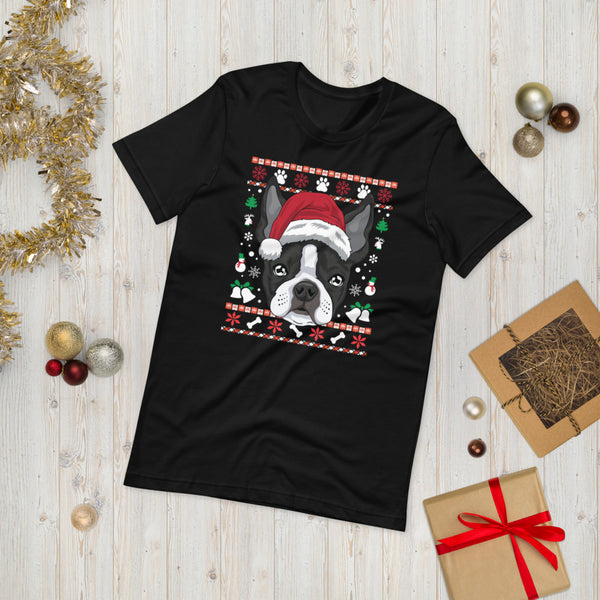Ugly Christmas Boston Terrier T-shirt