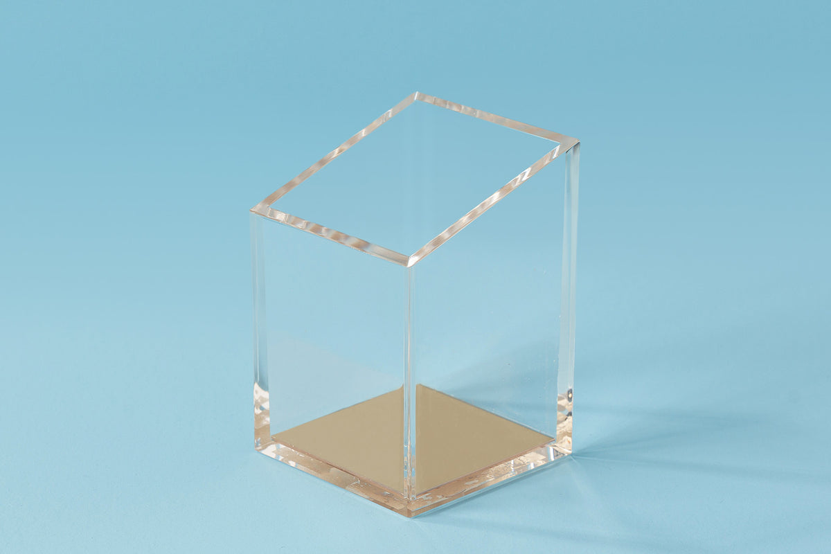 Acrylic and Gold Pencil Holder — OfficeGoods