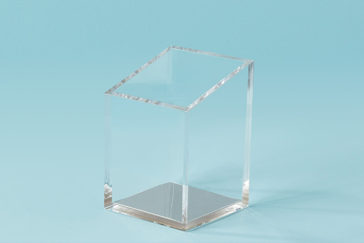 Acrylic and Silver Pencil Holder — OfficeGoods