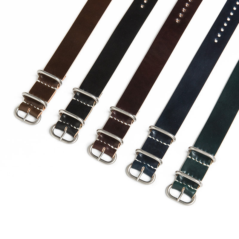 Black Shell Cordovan 3 Ring Watch Strap