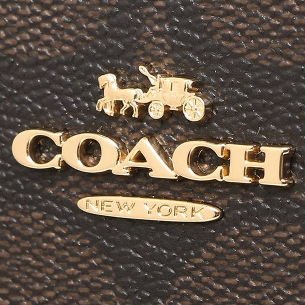 Coach Long Zip Around Wallet In Signature Canvas in Brown/ 1941