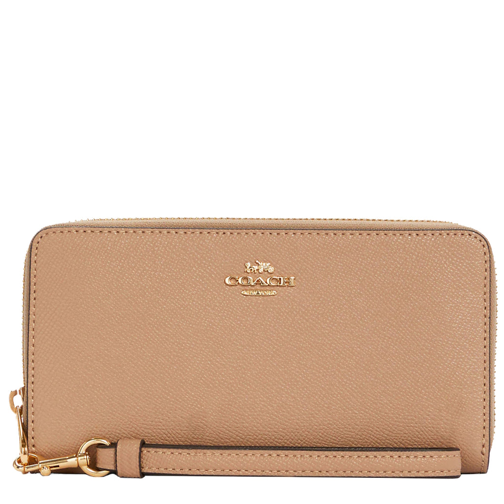 🧡Just In🧡NWT Coach Large Corner Zip Wristlet in Gold/Faded Blush