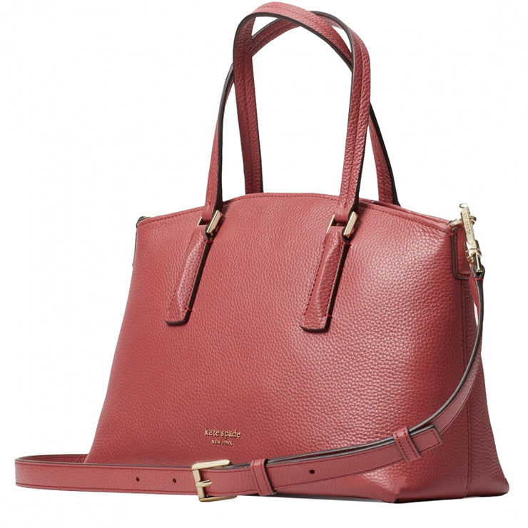 Kate Spade Abbott Small Satchel Bag- Red Jasper – 