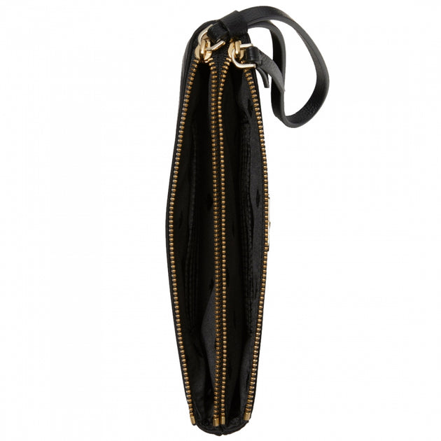 Kate Spade Dawn Medium Double Zip Wristlet Clutch Bag- Black –  