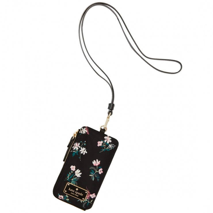 Kate Spade Wilson Road Floral Edria Lanyard- Black – 