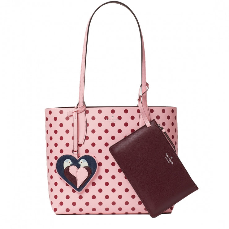 Kate Spade Arch Love Birds Small Reversible Tote Bag- Pink Multi –  