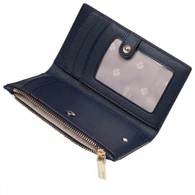 Kate Spade Sylvia Small Slim Bifold Wallet in Blazer Blue – 