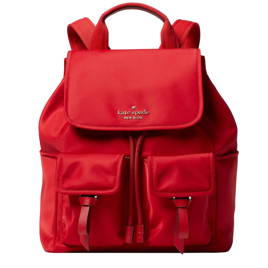 Kate Spade Carley Flap Backpack in Fava Root Red – 