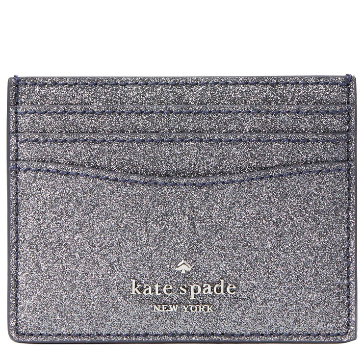 Kate Spade Lola Glitter Boxed Small Slim Card Holder in Dusk Navy –  