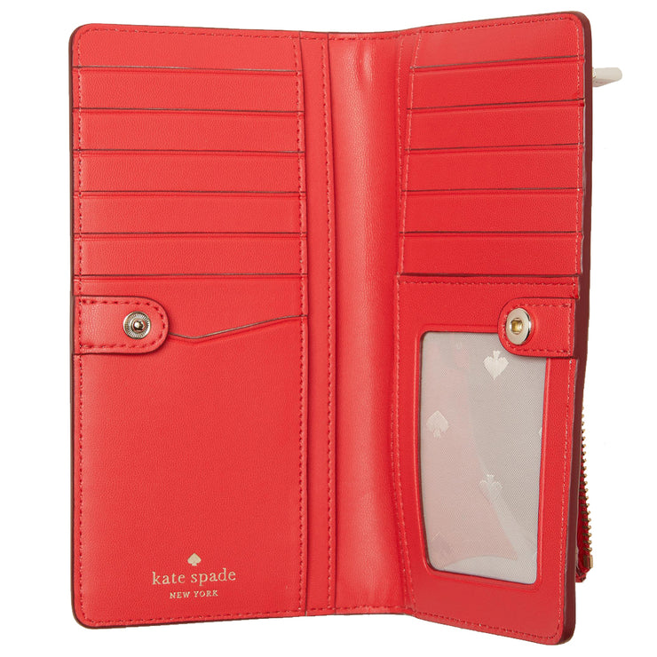 Kate Spade Staci Large Slim Bifold Wallet in Digital Red – 