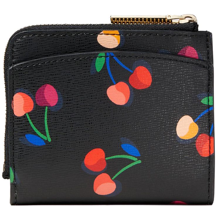 Kate Spade Spencer Cherries Small Bifold Wallet in Black Multi –  