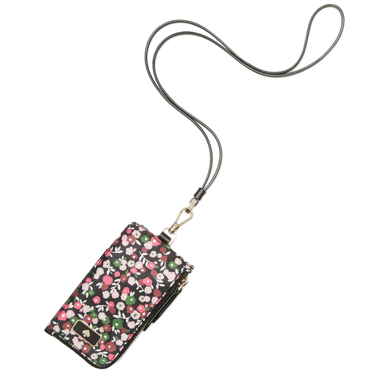 Kate Spade Dawn Park Ave Floral Card Case Lanyard in Multi – 