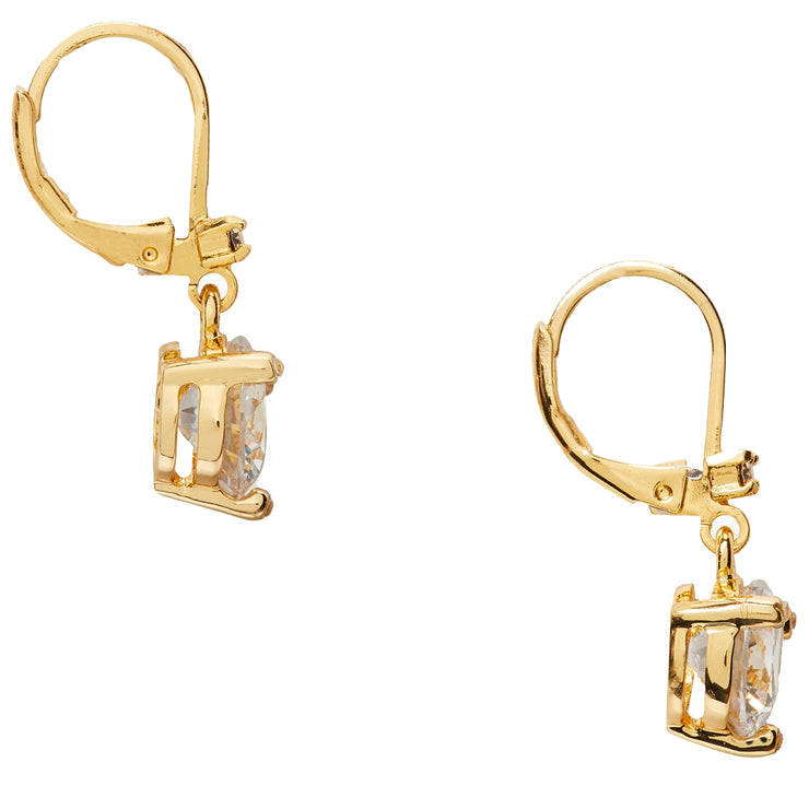 Kate Spade Legacy Logo Spade Flower Mini Hoops Earrings in Clear/ Gold  o0ru3204 – 