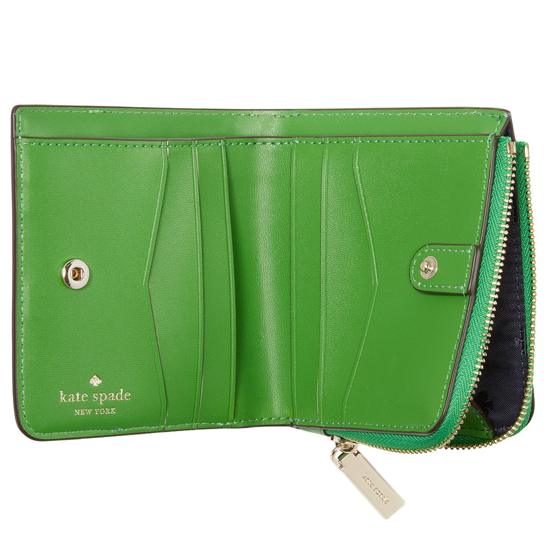 Kate Spade Staci Colorblock Small L-Zip Bifold Wallet in Verona Green ...