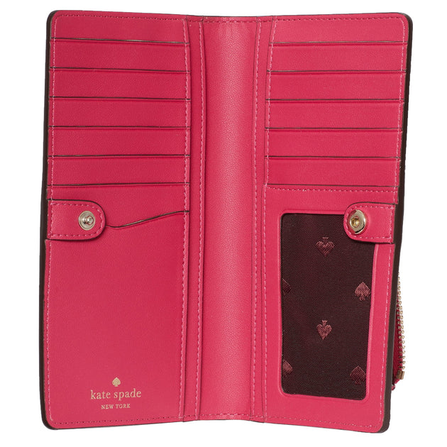 Kate Spade Staci Large Slim Bifold Wallet in Pink Ruby wlr00145 –  