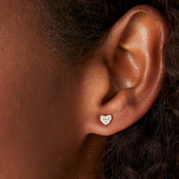 Yours Truly Pave Heart Studs