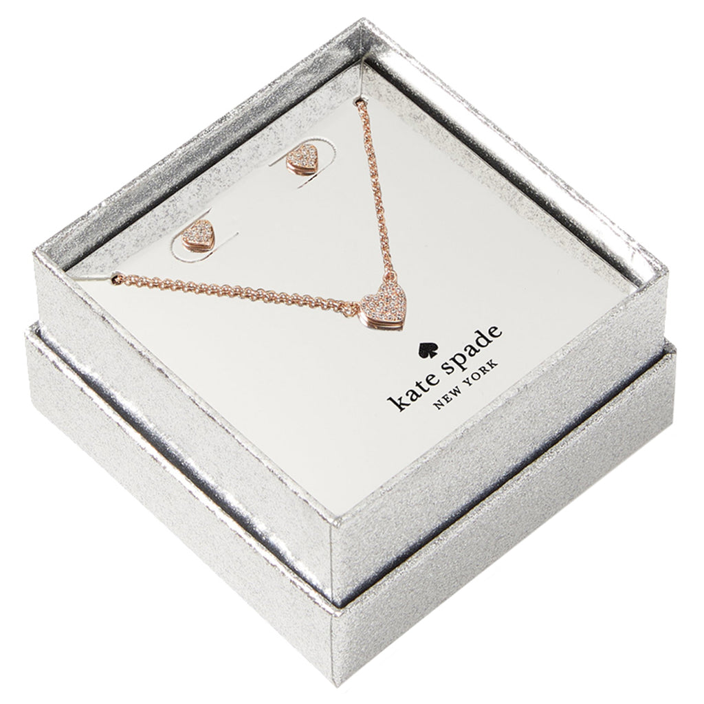 Kate Spade Yours Truly Pave Studs Earrings and Mini Pendant Necklace B –  