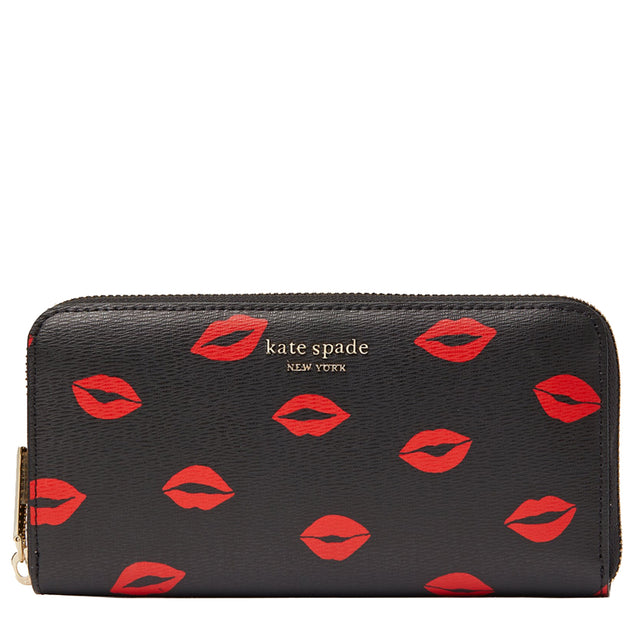 Kate Spade Spencer Kisses Zip-Around Continental Wallet in Black Multi –  