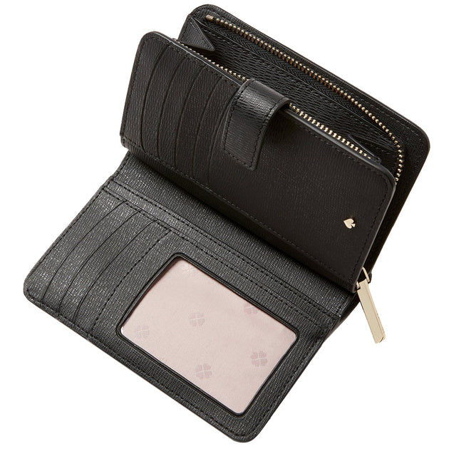 Kate Spade Spencer Kisses Compact Wallet in Black Multi k5685 –  
