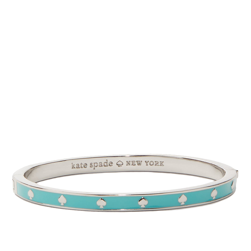 Kate Spade Spot the Spade Enamel Hinged Bangle Bracelet in Blue Glow o –  