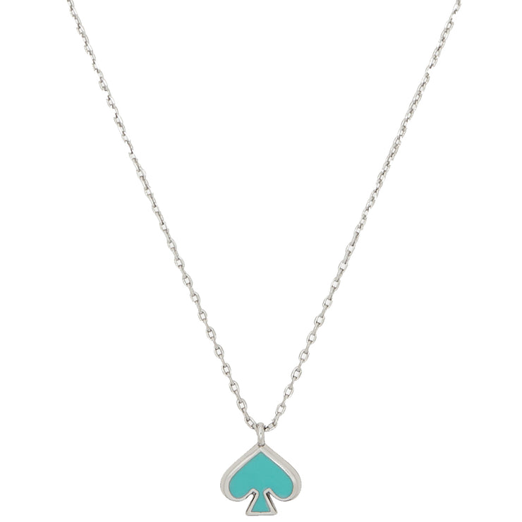 Kate Spade Everyday Spade Enamel Mini Pendant Necklace in Blue Glow o0 –  