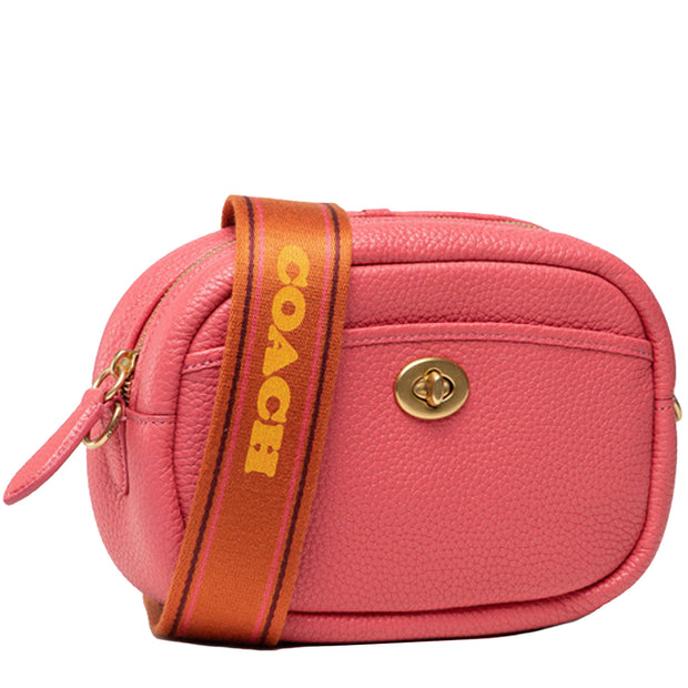 Coach Swingpack Crossbody Bag Small Melon Pink in Leather with