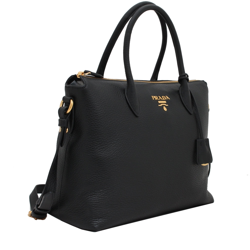 Prada 1BA063 Vitello Phenix Leather Convertible Bag – PinkOrchard.com