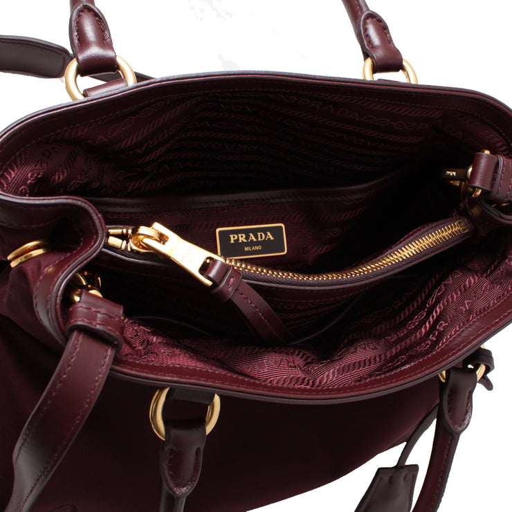 Prada 1BA173 Tessuto Nylon Convertible Satchel Bag- Granato –  