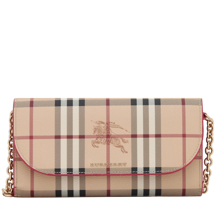 Burberry Haymarket Check Henley Wallet with Chain – 