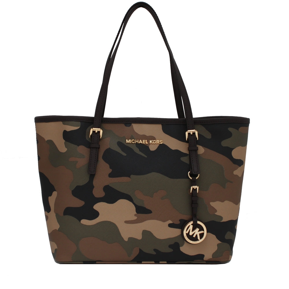 Michael Kors Jet Set Travel Camouflage Saffiano Leather Small Tote Bag –  
