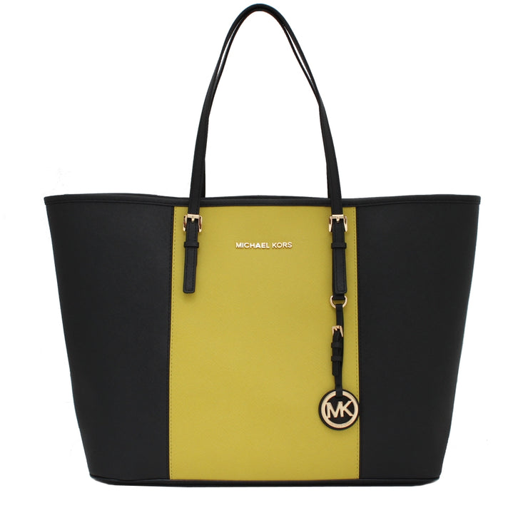 Michael Kors Jet Set Travel Multifunction Medium Saffiano Leather Tote Bag  – 