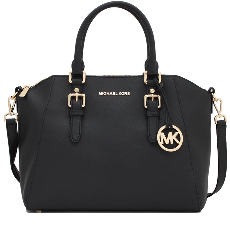 Michael Kors Bedford Large Top Zip Saffiano Leather Satchel Bag –  