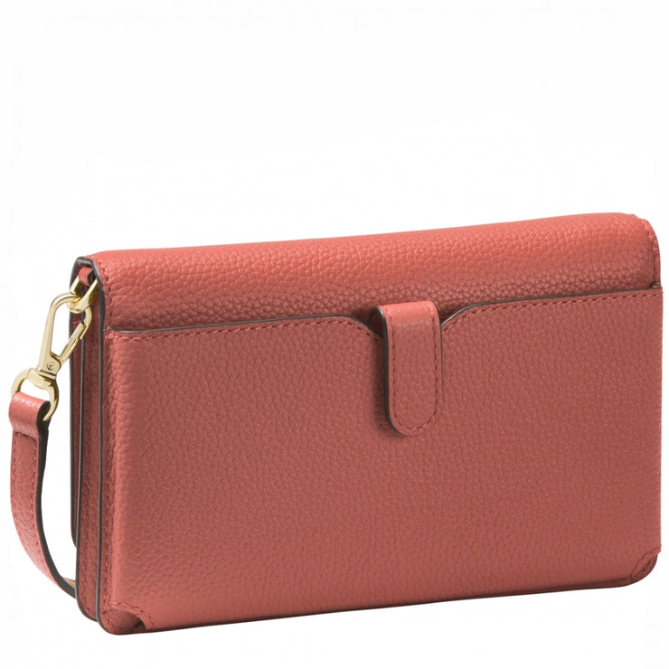 Michael Kors Pebbled Leather Convertible Wallet/ Crossbody Bag- Sunset –  