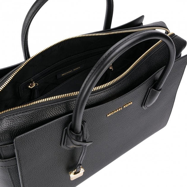 Michael Kors Mercer Medium Pebbled Leather Belted Satchel Bag –  