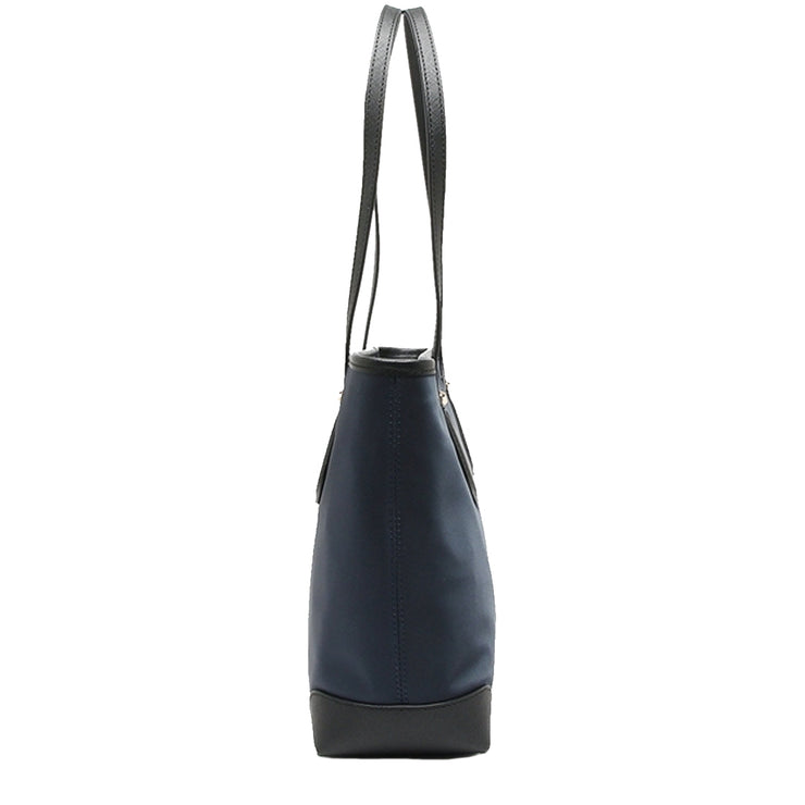 Michael Kors Eva Small Nylon Gabardine Top Zip Tote Bag in Navy Multi –  