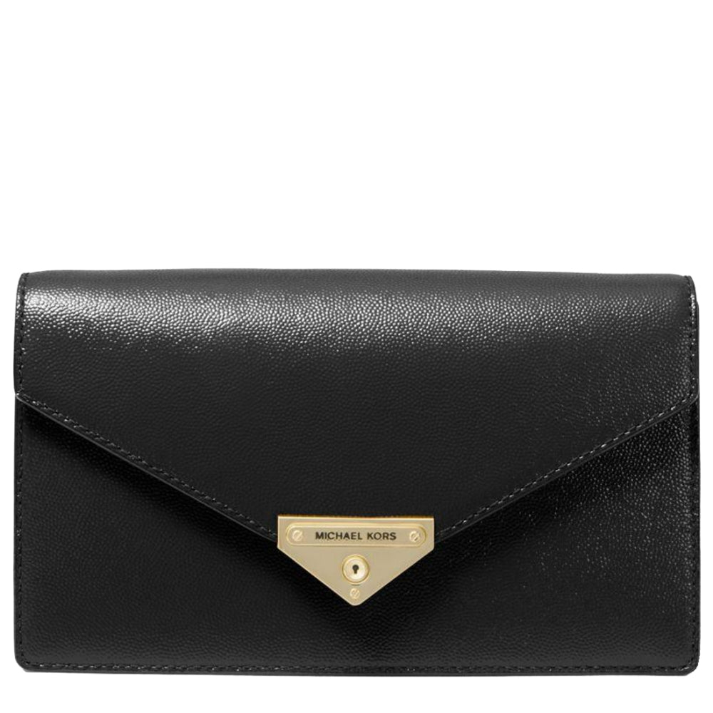 Michael Kors Grace Medium Patent Leather Envelope Clutch Bag in Black –  
