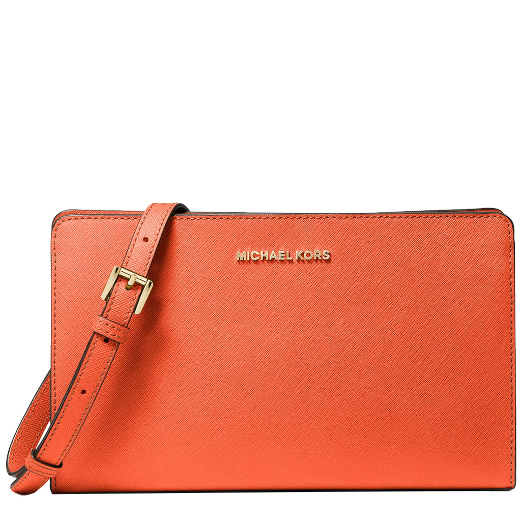 Michael Kors Jet Set Large Saffiano Leather Convertible Crossbody Bag in  Clementine 32F6GTVC3L – 