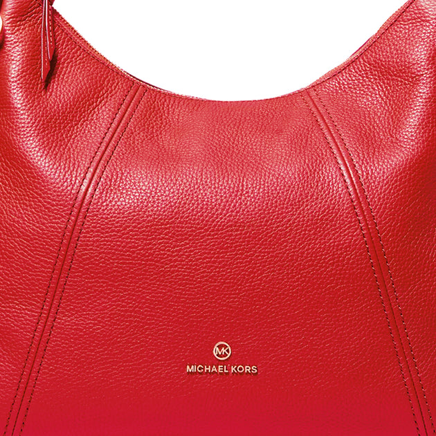 Michael Kors Sienna Large Pebbled Leather Shoulder Bag in Crimson 30F1 –  