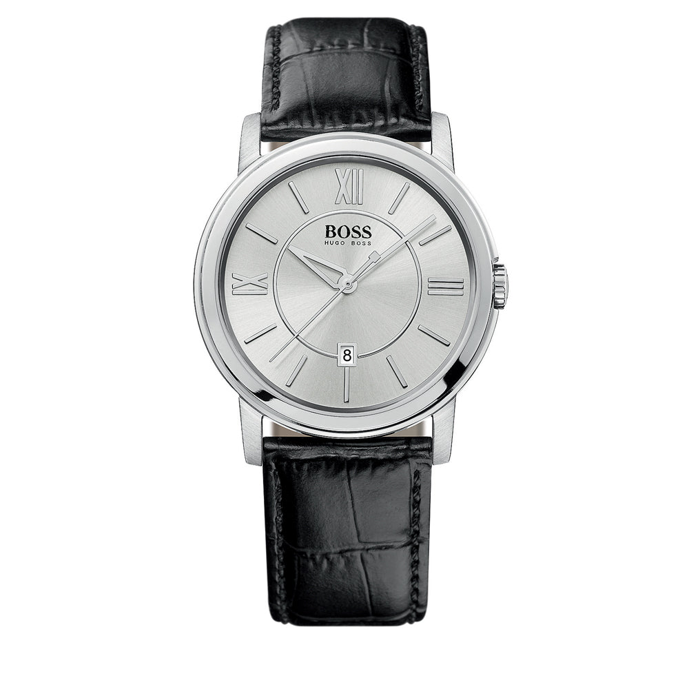 hugo boss watch black and silver