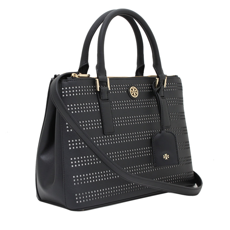 Tory Burch Robinson Perforated Mini Double Zip Tote Bag – 