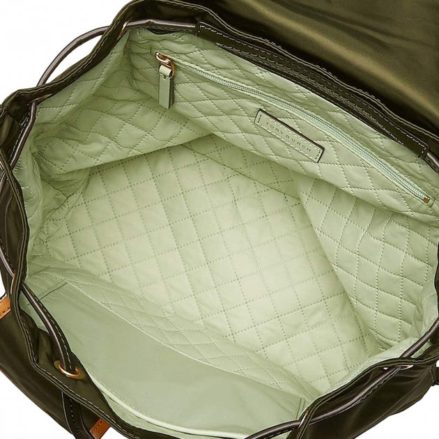 Tory Burch Perry Nylon Colour Block Flap Backpack Bag- Grape Leaf –  