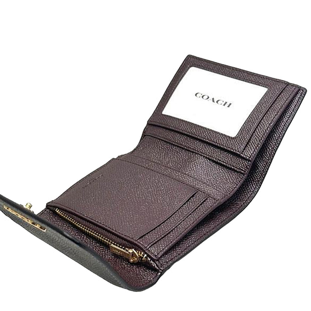 Coach Small Trifold Wallet in Signature Canvas with Colorblock Interior